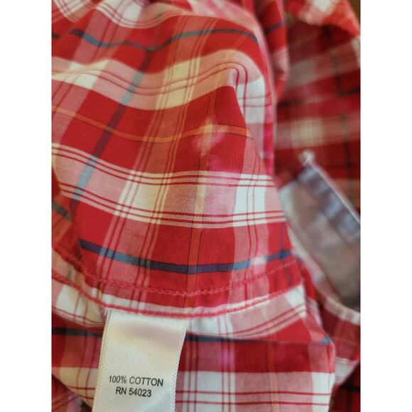 Banana Republic Button down Shirt Reverse tie-dye Plaid Long Sleeve Large Slim - Picture 8 of 11